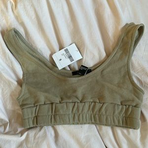 Forever 21 olive knit elastic sports bra size SMALL NWT